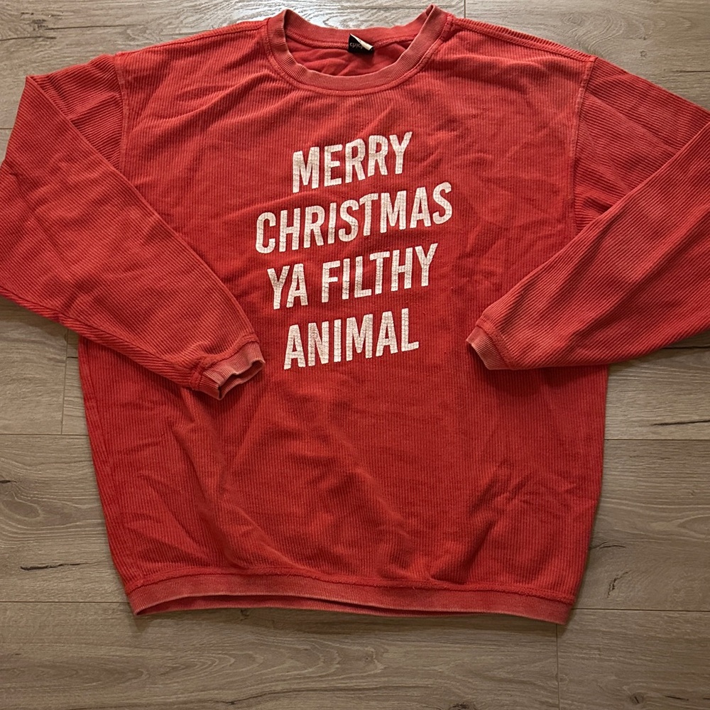 🎄PINK LILY Christmas Cord Sweatshirt XL🎄Filthy Animal